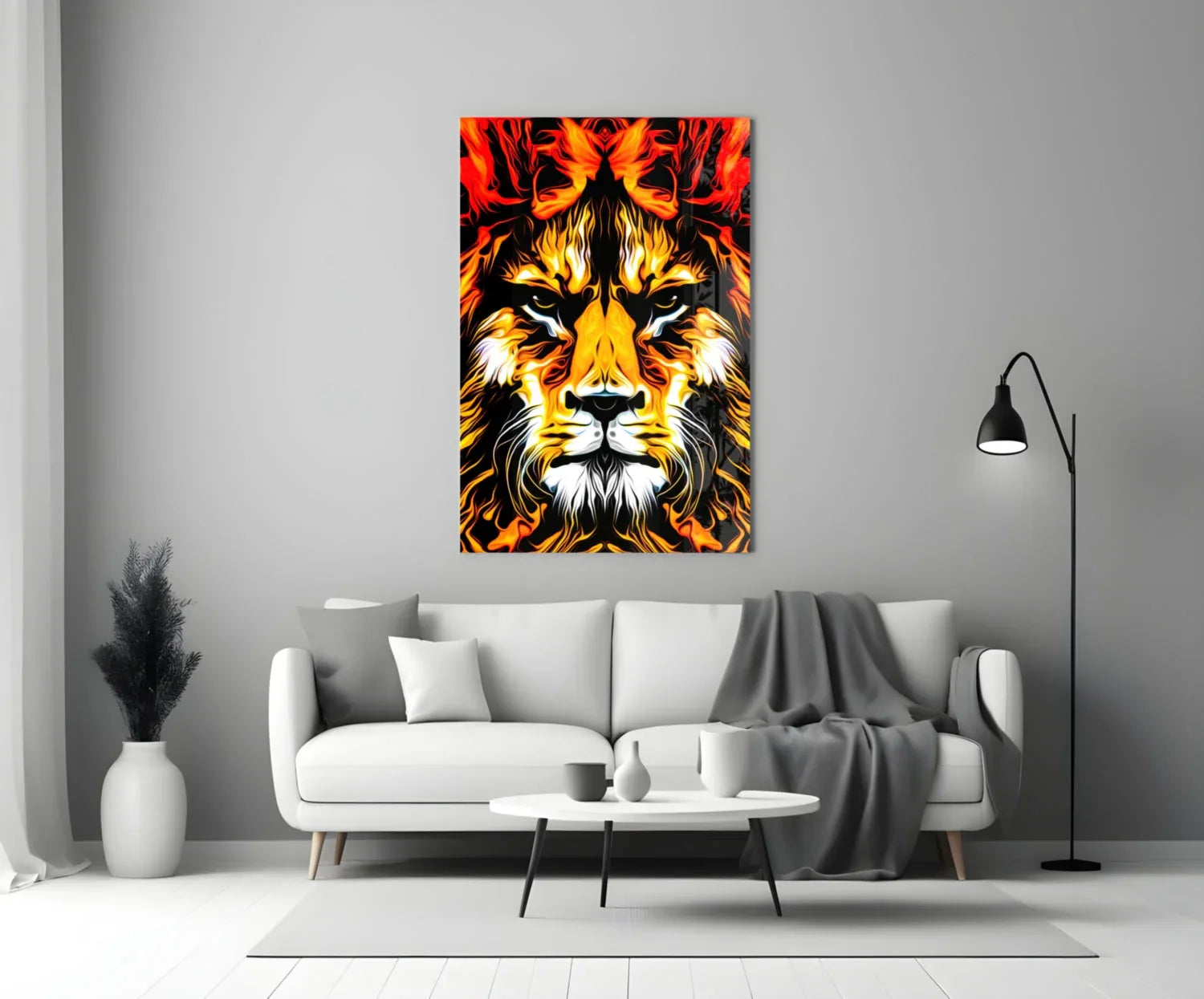 Lion Glass Wall Art - LUXARTDECO