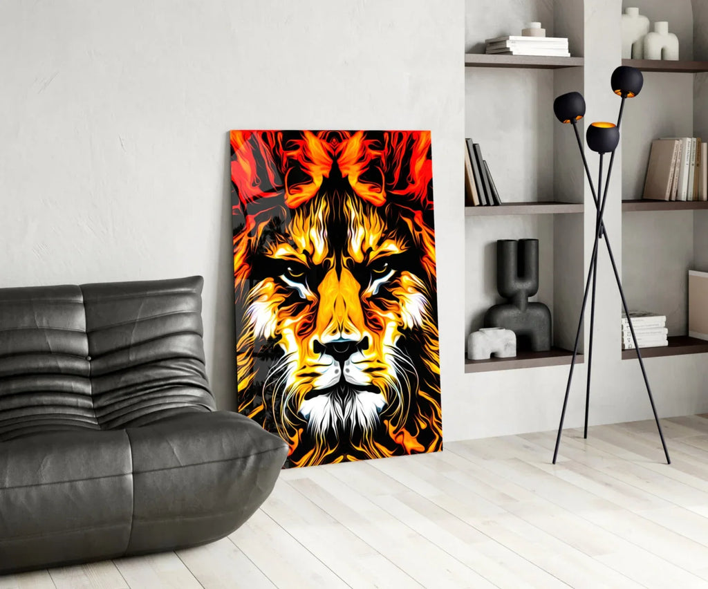 Lion Glass Wall Art - LUXARTDECO