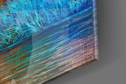 Red Tree Glass Wall Art - LUXARTDECO