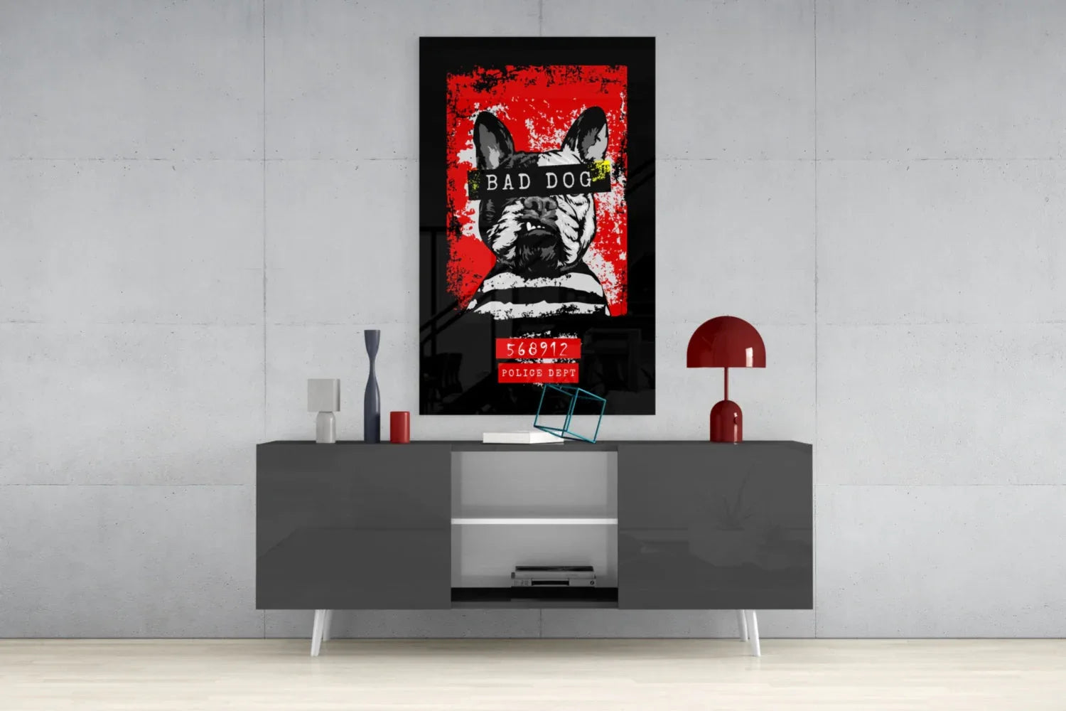 “Bad Dog” Glass Wall Art - LUXARTDECO