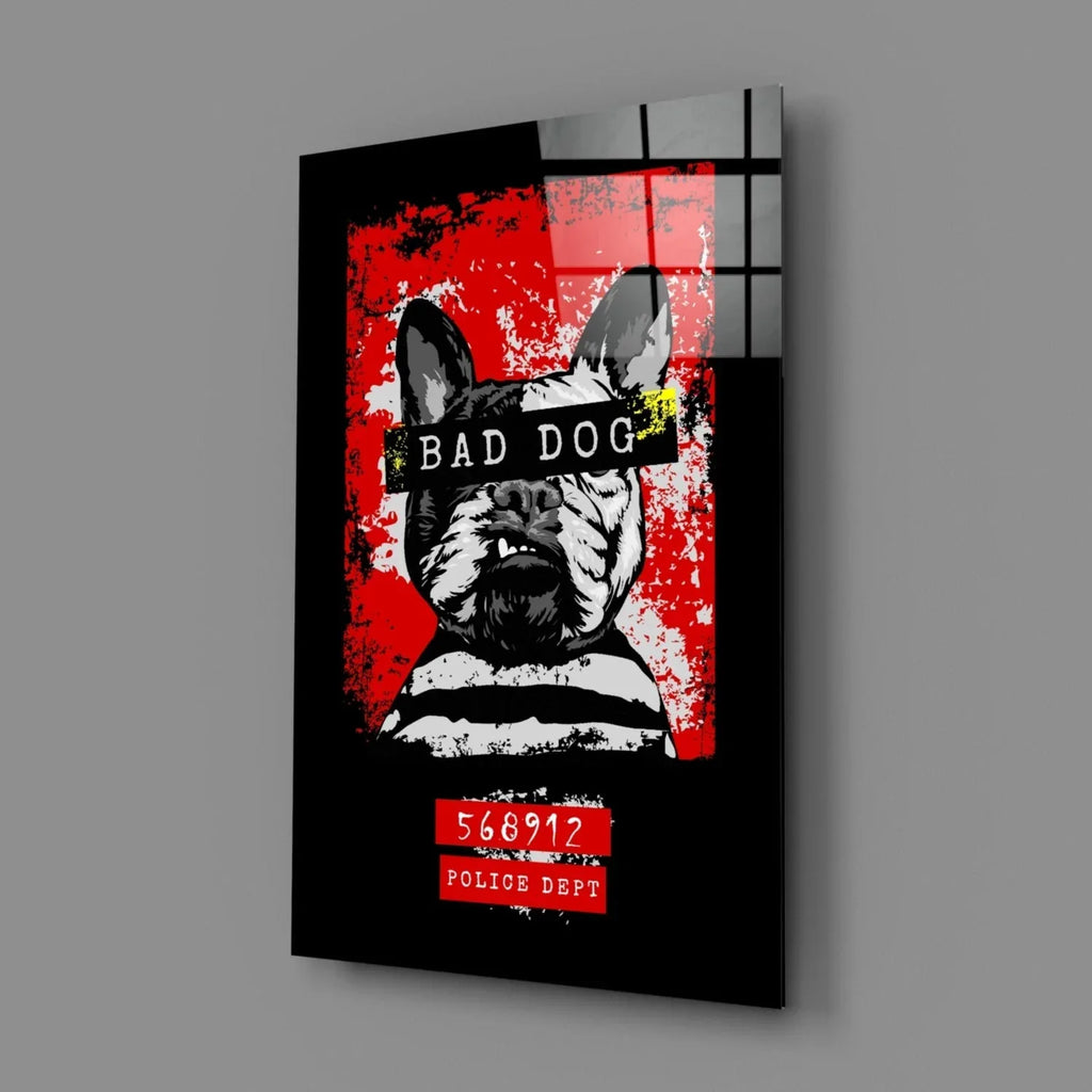 “Bad Dog” Glass Wall Art - LUXARTDECO
