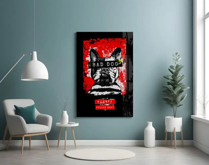“Bad Dog” Glass Wall Art - LUXARTDECO
