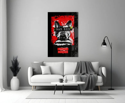 “Bad Dog” Glass Wall Art - LUXARTDECO