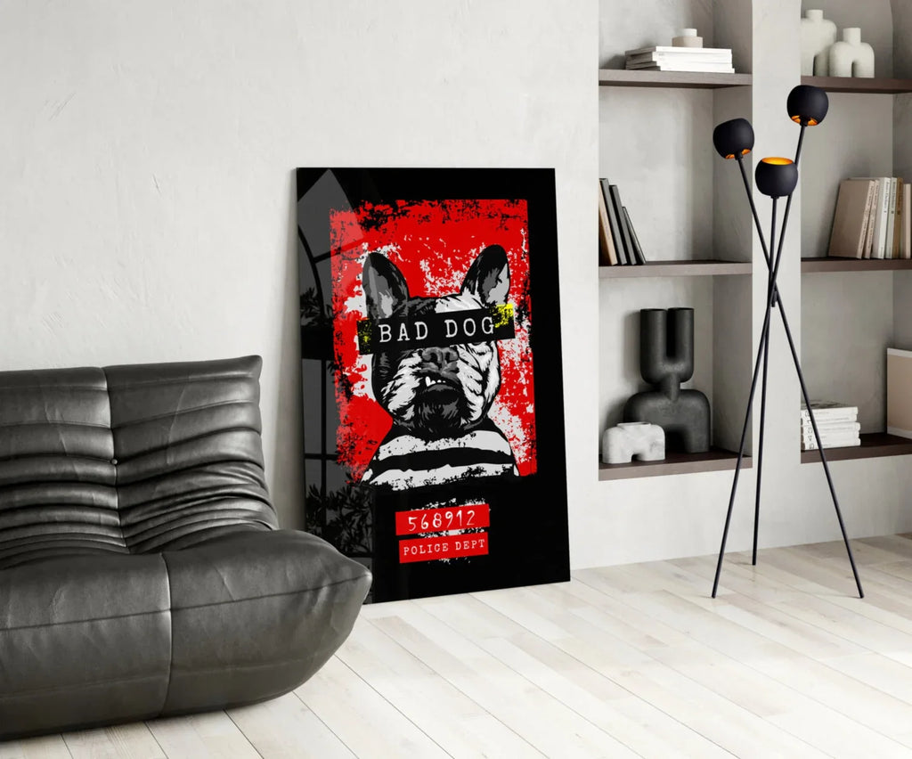 “Bad Dog” Glass Wall Art - LUXARTDECO