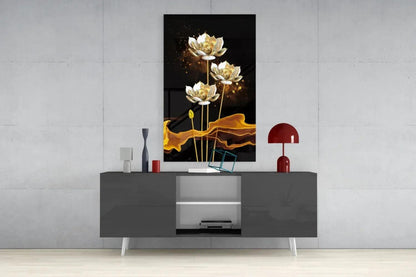 Flowers Glass Wall Art - LUXARTDECO