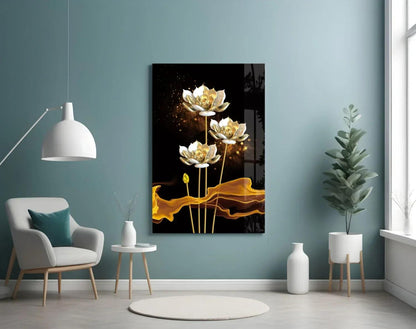 Flowers Glass Wall Art - LUXARTDECO