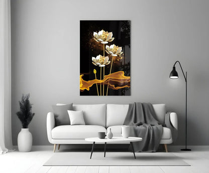 Flowers Glass Wall Art - LUXARTDECO