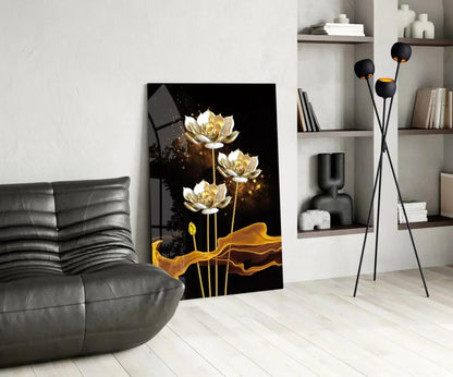 Flowers Glass Wall Art - LUXARTDECO