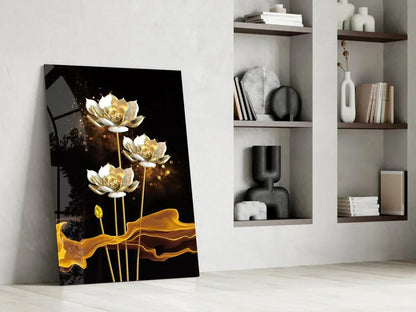 Flowers Glass Wall Art - LUXARTDECO