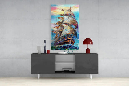 Sailboat Glass Wall Art - LUXARTDECO