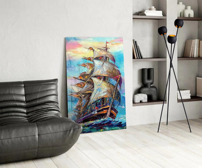 Sailboat Glass Wall Art - LUXARTDECO