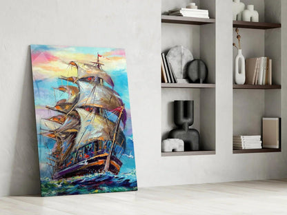 Sailboat Glass Wall Art - LUXARTDECO