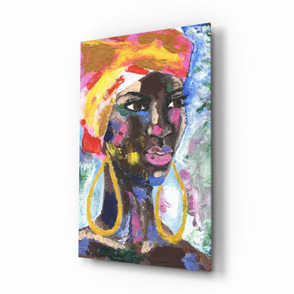 Woman with Earrings Glass Wall Art - LUXARTDECO