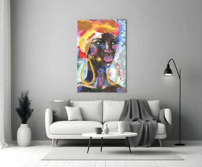 Woman with Earrings Glass Wall Art - LUXARTDECO