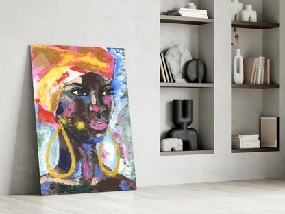 Woman with Earrings Glass Wall Art - LUXARTDECO