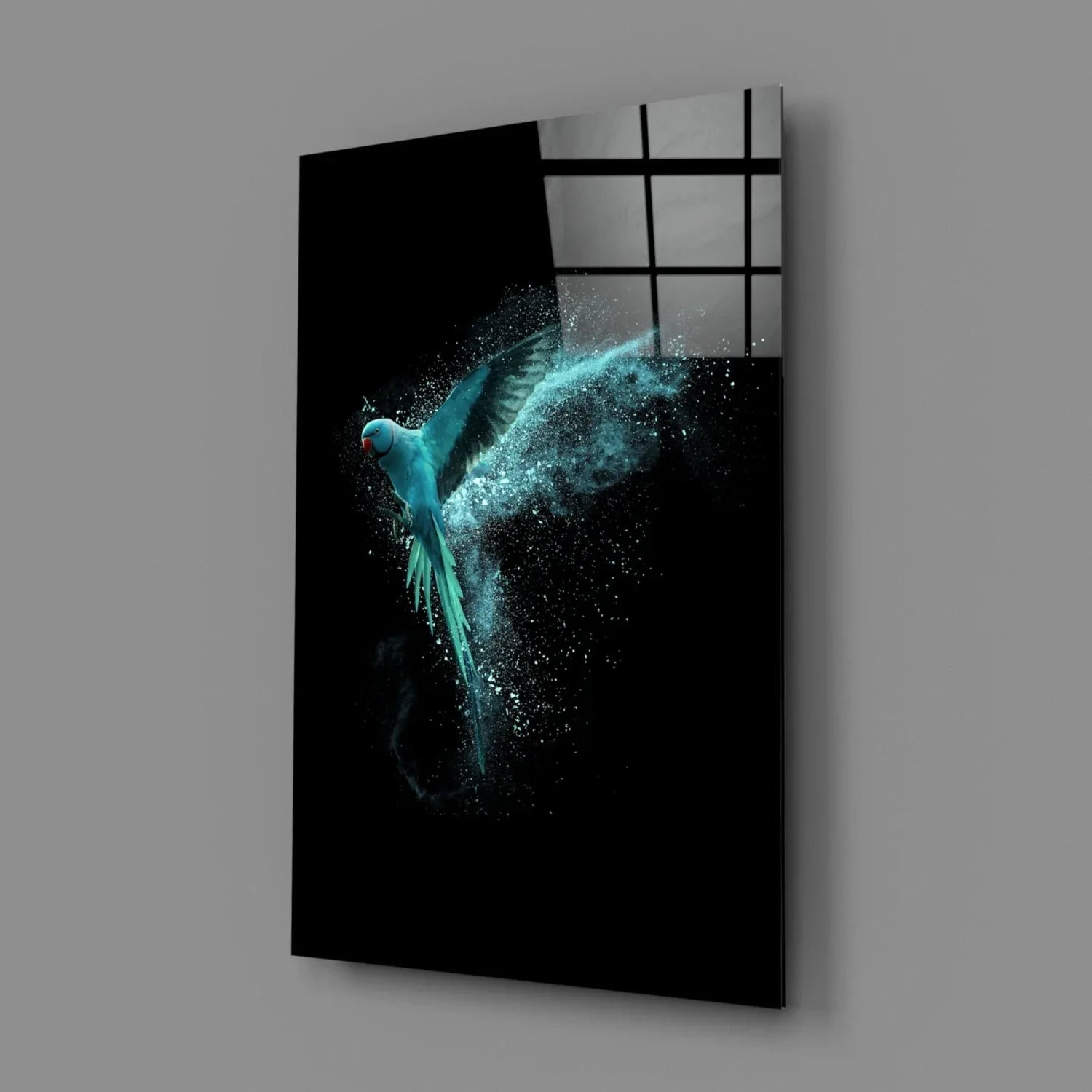 Luminious Parrot Glass Wall Art - LUXARTDECO