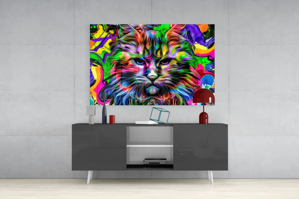 Cat Glass Wall Art - LUXARTDECO