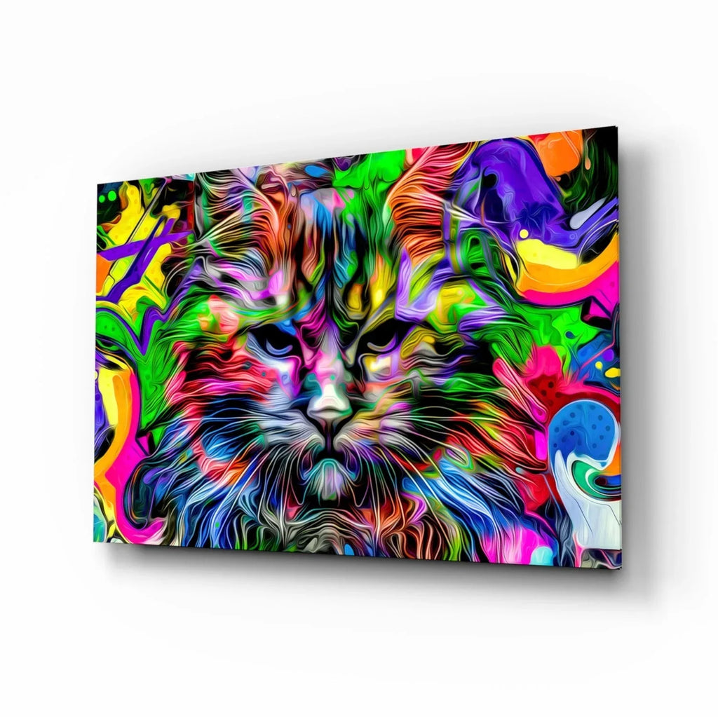 Cat Glass Wall Art - LUXARTDECO