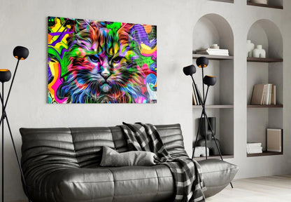 Cat Glass Wall Art - LUXARTDECO