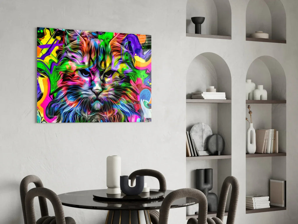 Cat Glass Wall Art - LUXARTDECO