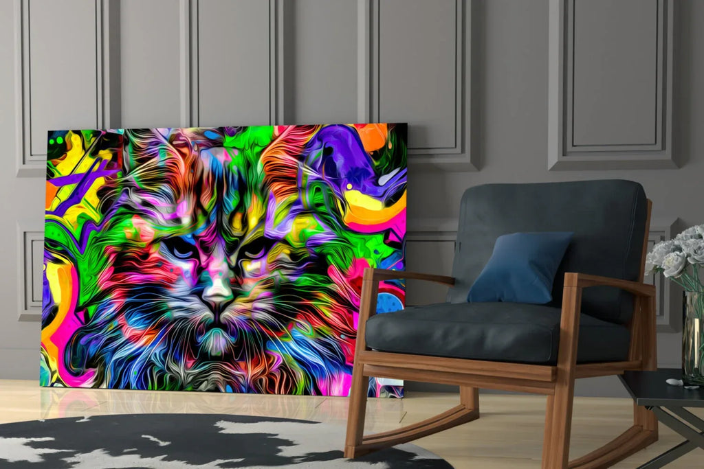Cat Glass Wall Art - LUXARTDECO