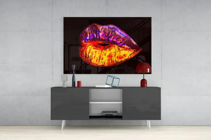 Lips Glass Wall Art - LUXARTDECO