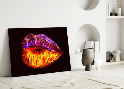 Lips Glass Wall Art - LUXARTDECO