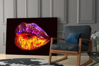 Lips Glass Wall Art - LUXARTDECO