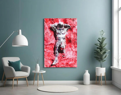 Astronaut and Space Grass Glass Art - LUXARTDECO