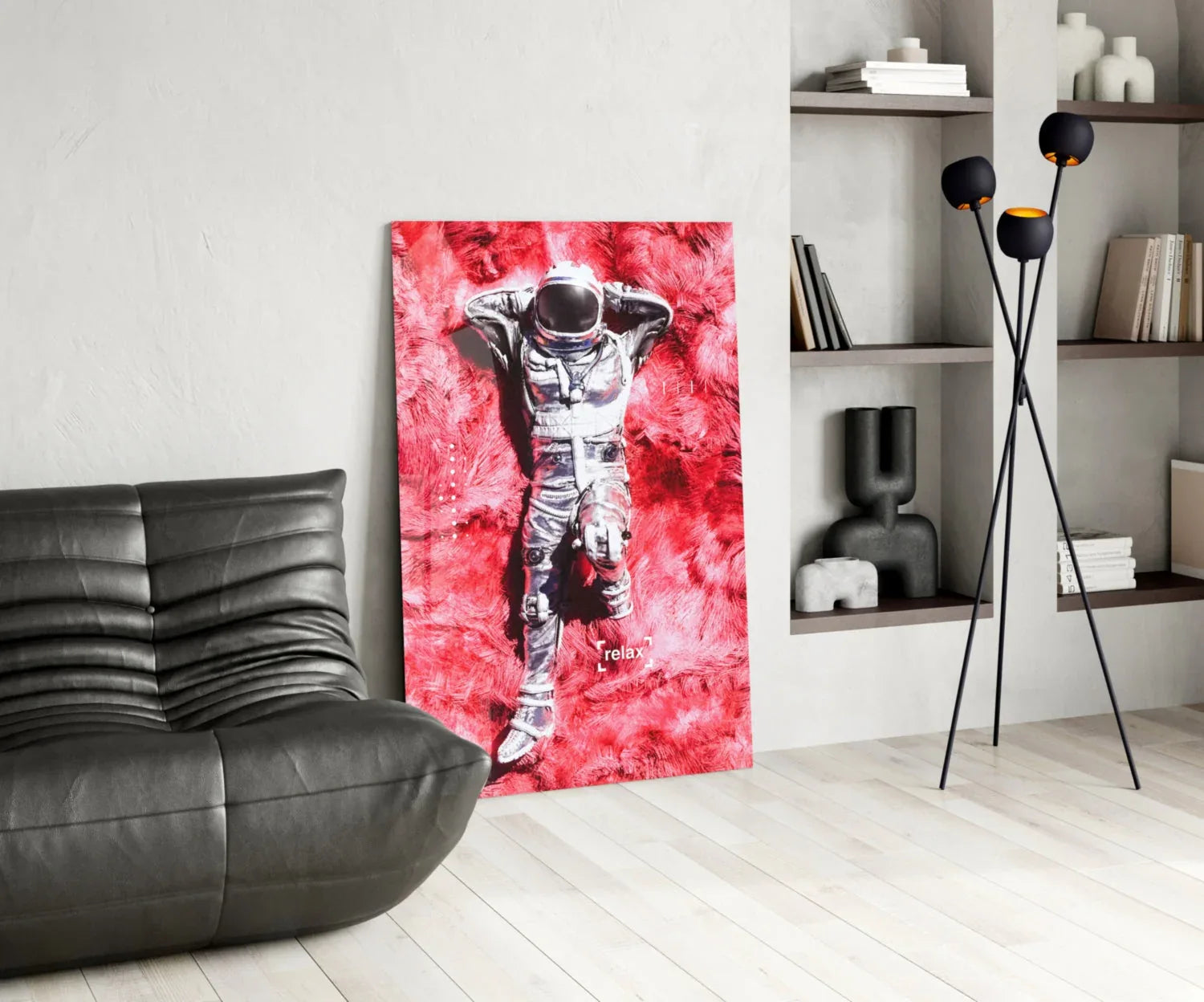 Astronaut and Space Grass Glass Art - LUXARTDECO