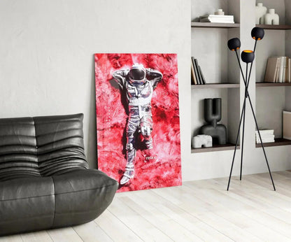 Astronaut and Space Grass Glass Art - LUXARTDECO