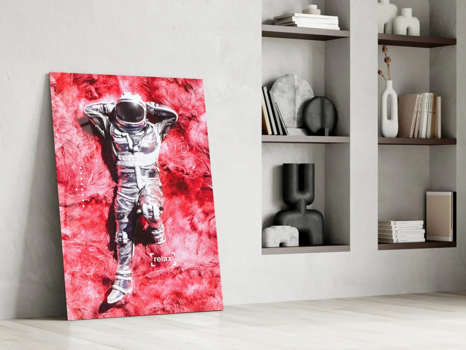 Astronaut and Space Grass Glass Art - LUXARTDECO