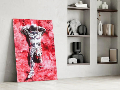 Astronaut and Space Grass Glass Art - LUXARTDECO