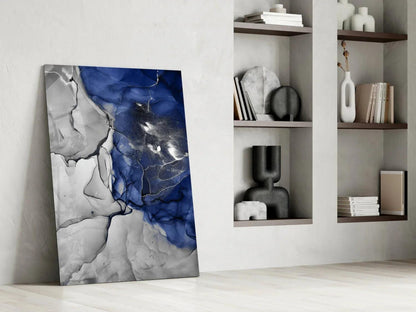 Blue Marble Glass Art - LUXARTDECO