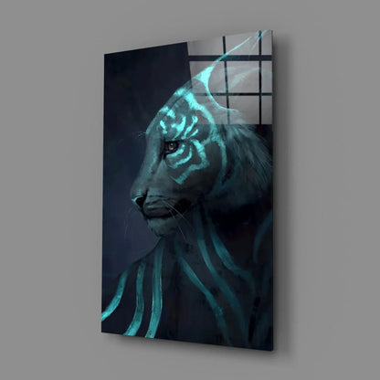 Neon Tiger Glass Art - LUXARTDECO