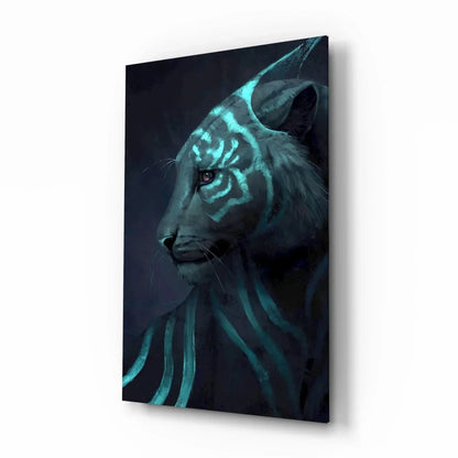 Neon Tiger Glass Art - LUXARTDECO