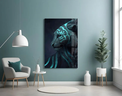 Neon Tiger Glass Art - LUXARTDECO