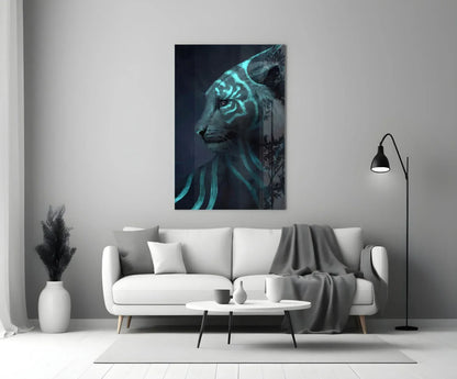 Neon Tiger Glass Art - LUXARTDECO