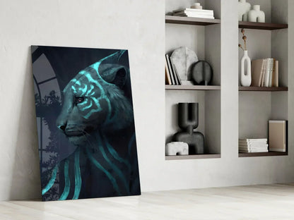 Neon Tiger Glass Art - LUXARTDECO