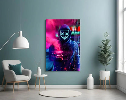 Neon Protest Glass Art - LUXARTDECO