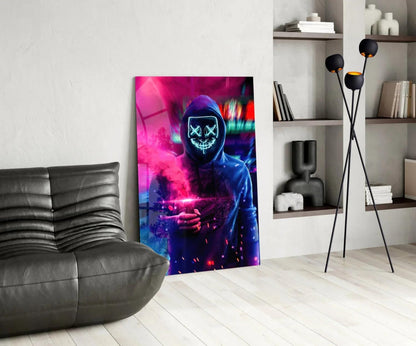 Neon Protest Glass Art - LUXARTDECO