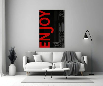 Enjoy The Little Things Glass Wall Art - LUXARTDECO