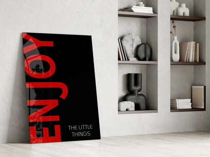 Enjoy The Little Things Glass Wall Art - LUXARTDECO