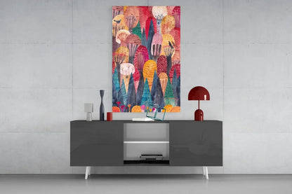 Colorful Trees Glass Wall Art - LUXARTDECO