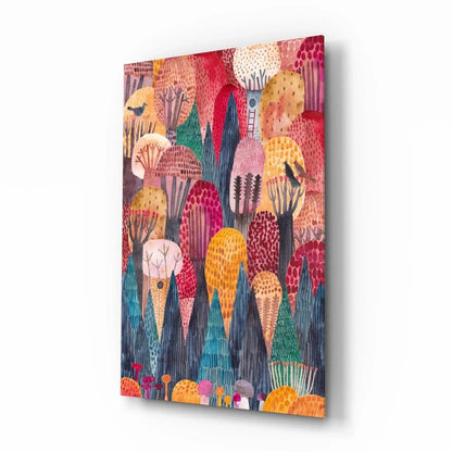 Colorful Trees Glass Wall Art - LUXARTDECO