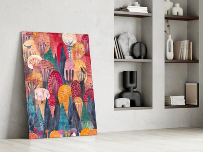 Colorful Trees Glass Wall Art - LUXARTDECO
