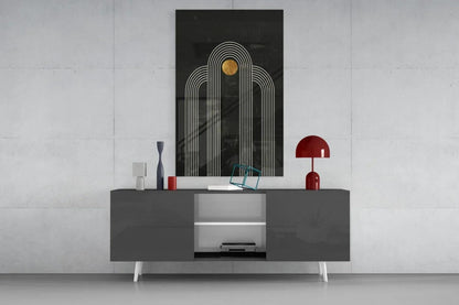 The Dot and Lines Glass Wall Art - LUXARTDECO