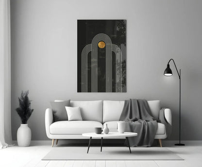 The Dot and Lines Glass Wall Art - LUXARTDECO
