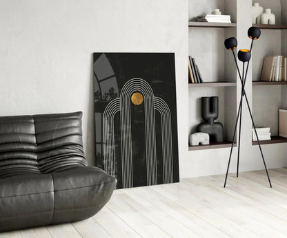 The Dot and Lines Glass Wall Art - LUXARTDECO