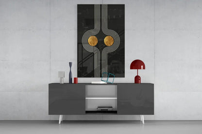 Two Dots Glass Wall Art - LUXARTDECO